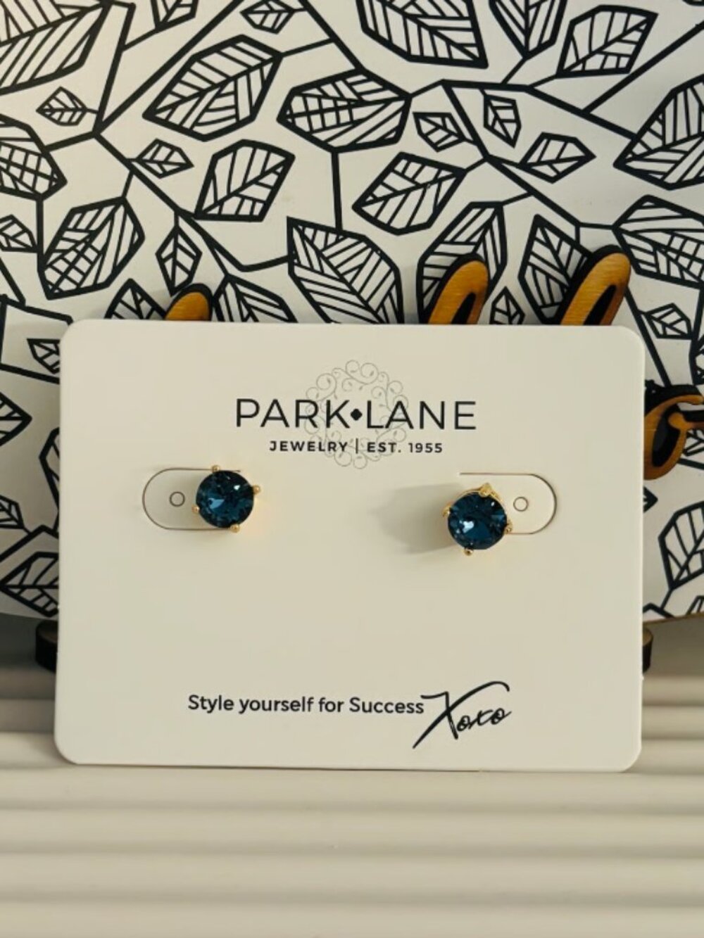 Park Lane Denim Blue Impression Earrings